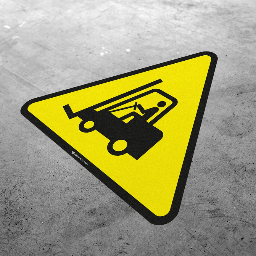 Naklejka podłogowa ostrzegająca przed urządzeniami do transportu poziomego | GDW014.