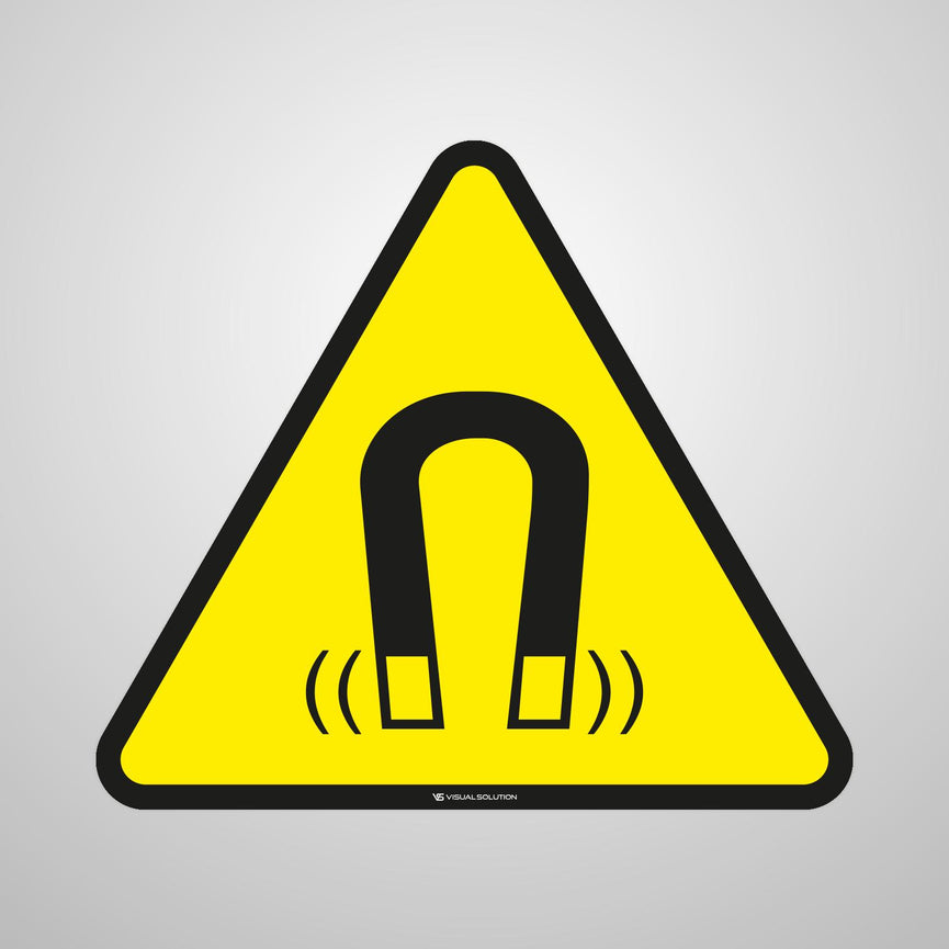 Naklejka podłogowa ostrzegająca przed silnym polem magnetycznym | GDW006.