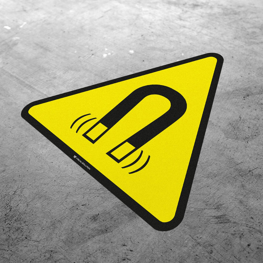 Naklejka podłogowa ostrzegająca przed silnym polem magnetycznym | GDW006.