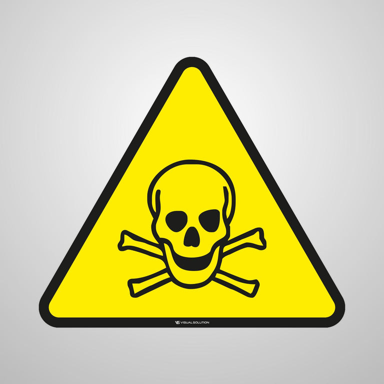 Naklejka podłogowa ostrzegająca przed materiałami toksycznymi | GDW016.