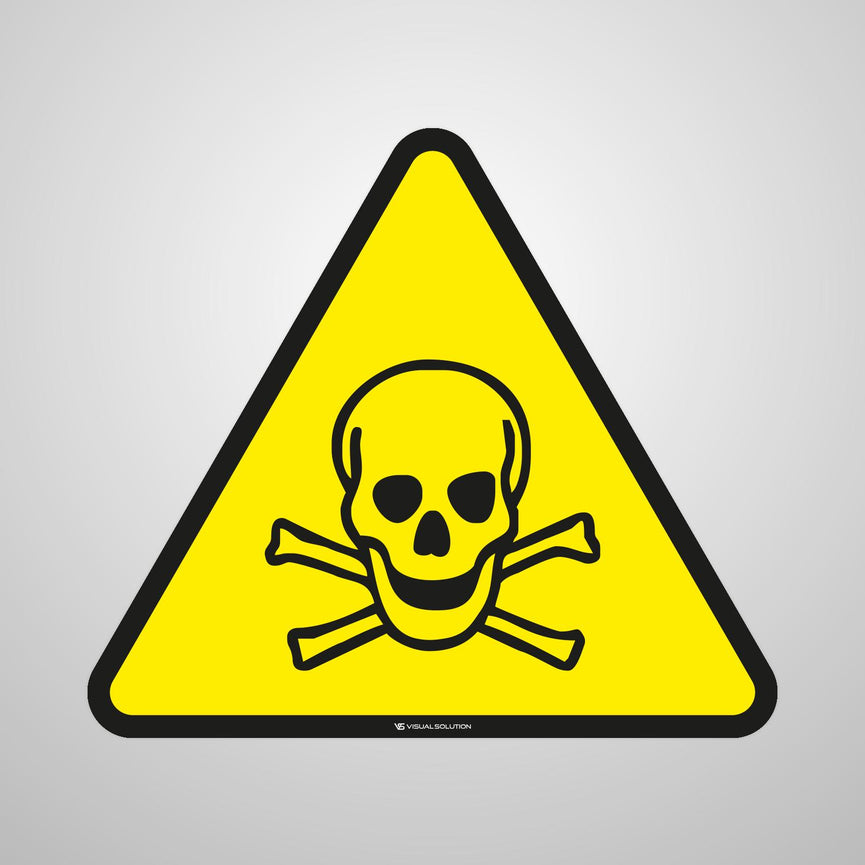 Naklejka podłogowa ostrzegająca przed materiałami toksycznymi | GDW016.