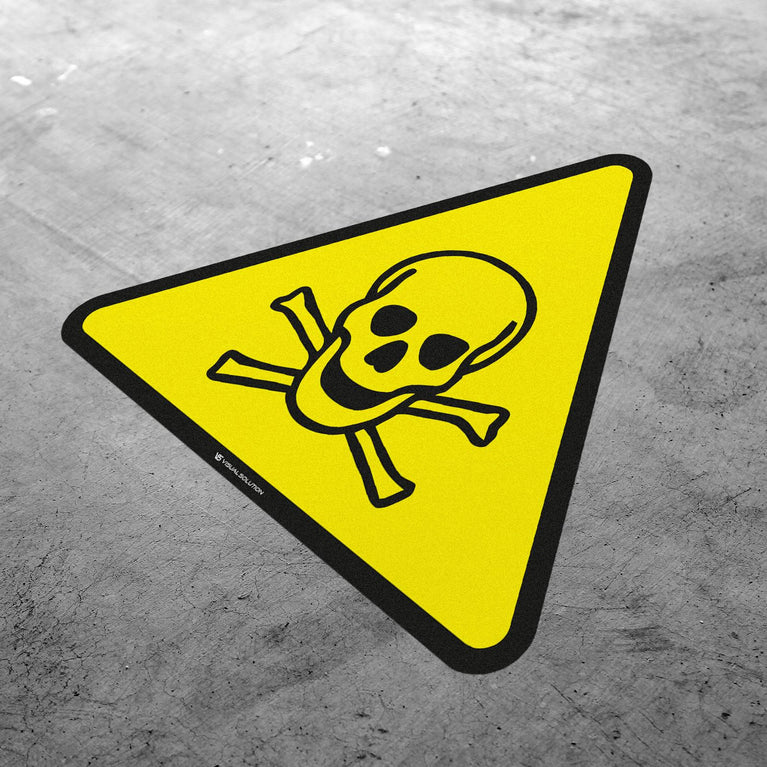 Naklejka podłogowa ostrzegająca przed materiałami toksycznymi | GDW016.