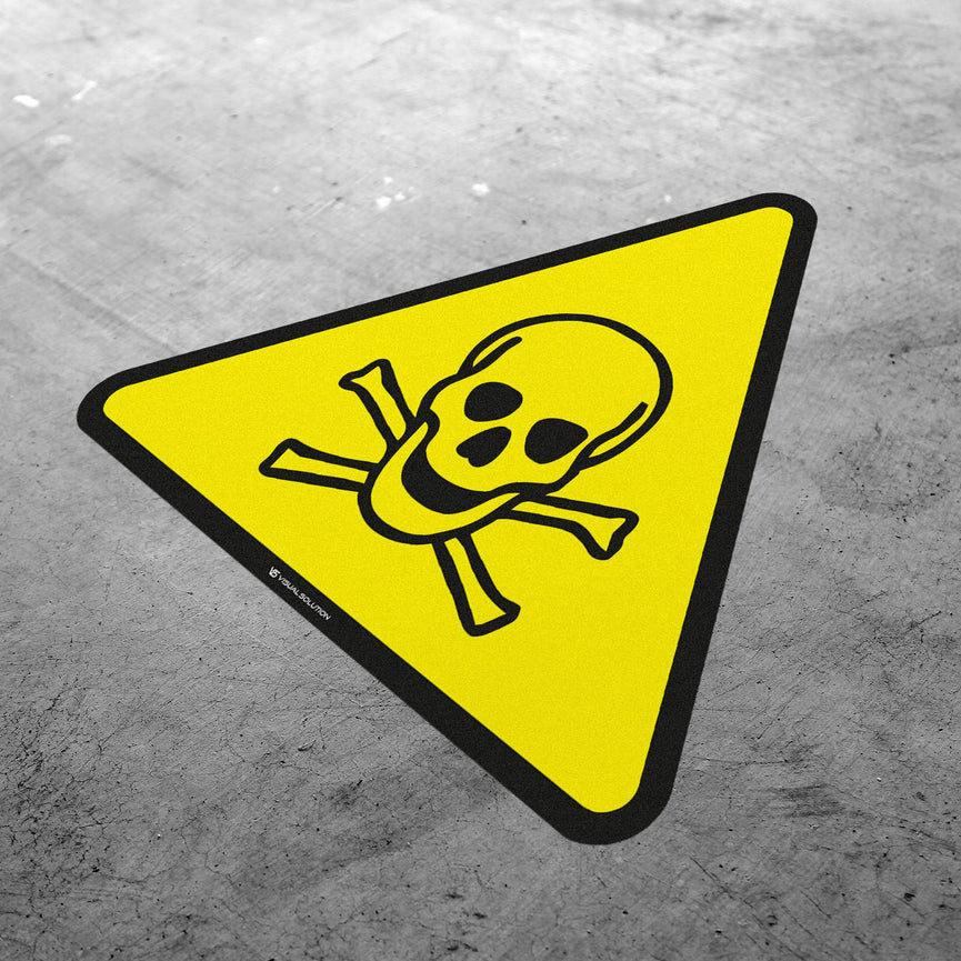 Naklejka podłogowa ostrzegająca przed materiałami toksycznymi | GDW016.