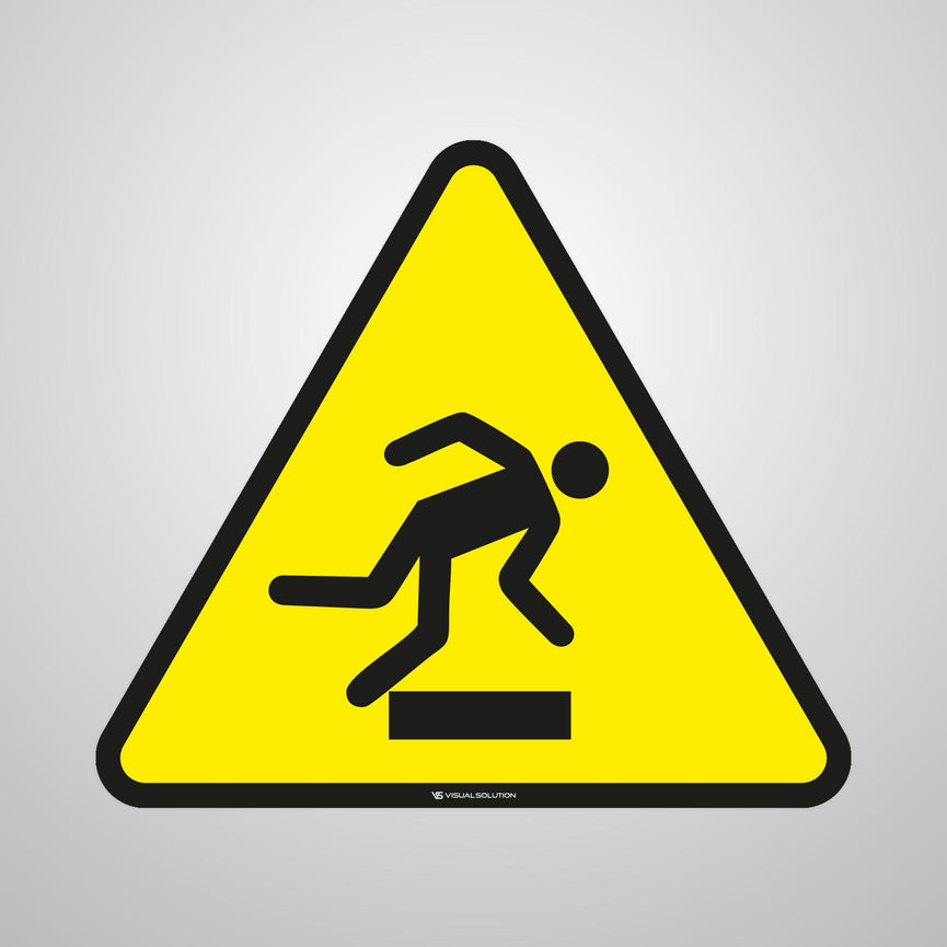 Naklejka podłogowa ostrzegająca przed niebezpieczeństwem potknięcia się | GF038.