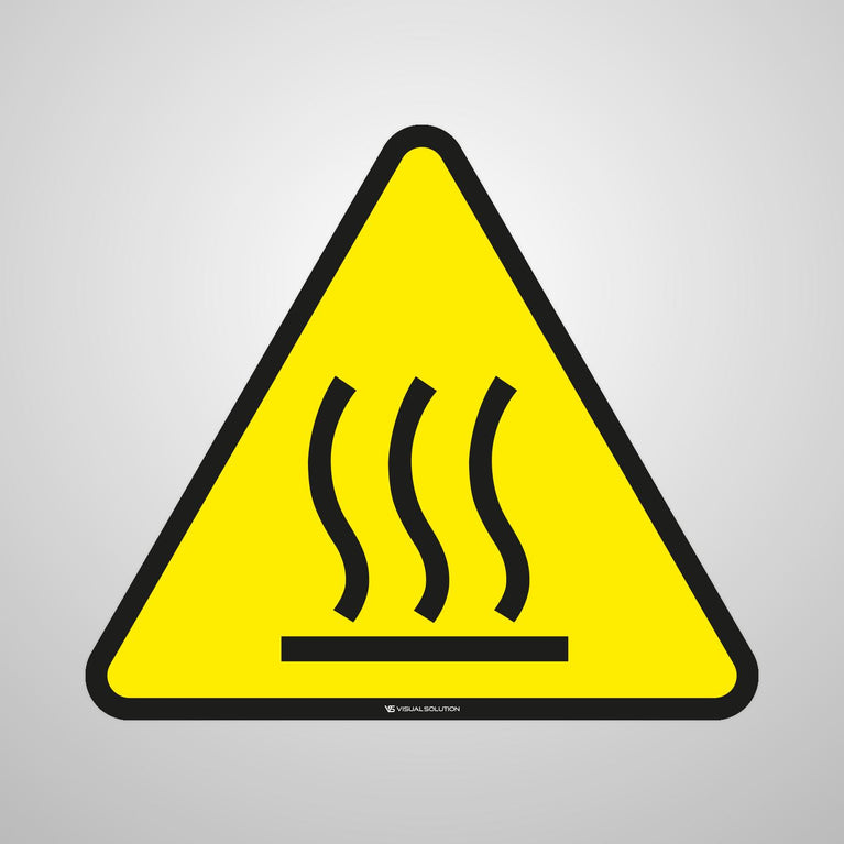 Naklejka podłogowa ostrzegająca przed gorącą powierzchnią | GF060.