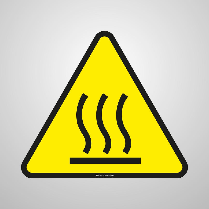 Naklejka podłogowa ostrzegająca przed gorącą powierzchnią | GF060.