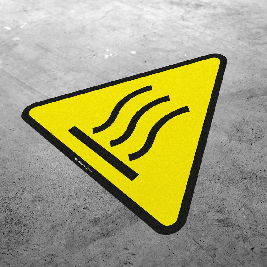 Naklejka podłogowa ostrzegająca przed gorącą powierzchnią | GF060.