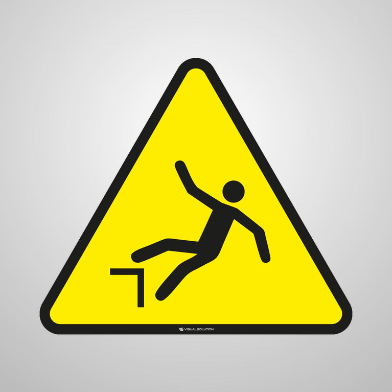 Naklejka podłogowa ostrzegająca przed niebezpieczeństwem upadku | GF023.