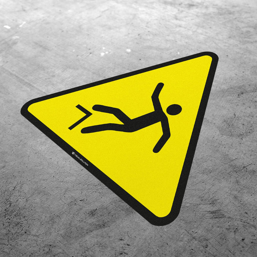 Naklejka podłogowa ostrzegająca przed niebezpieczeństwem upadku | GF023.