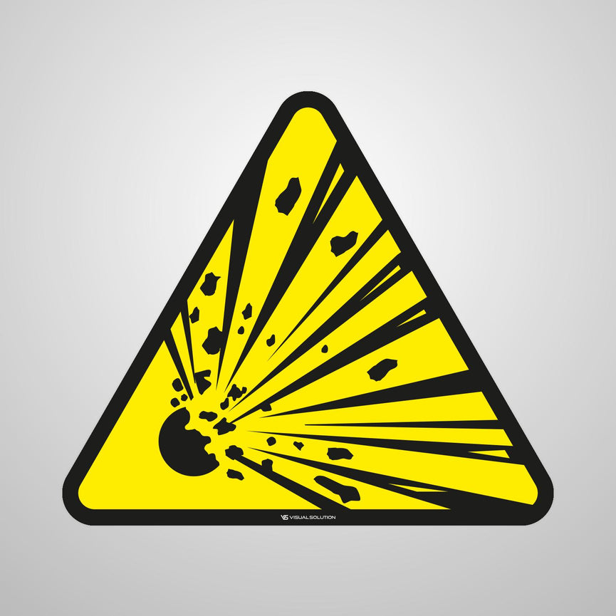 Naklejka podłogowa ostrzegająca przed materiałami wybuchowymi | GDW002.