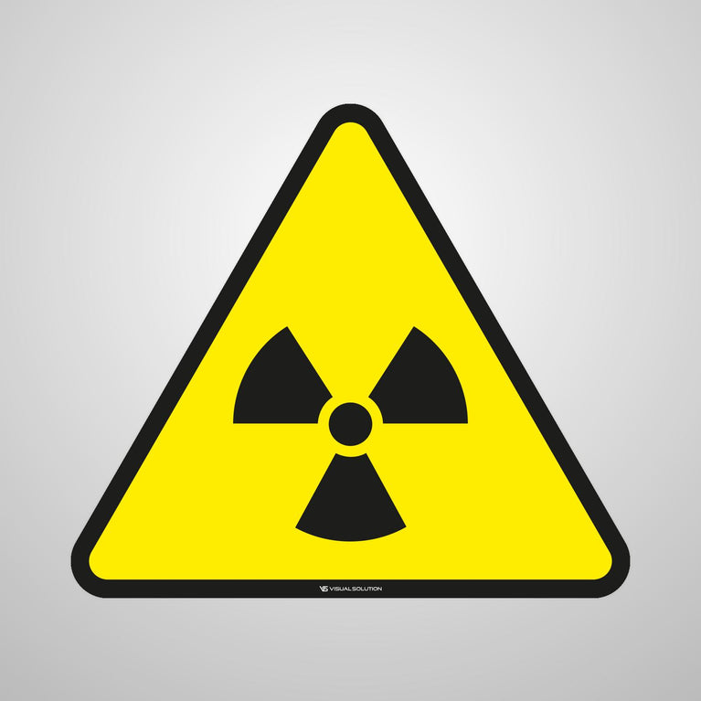 Naklejka podłogowa ostrzegająca przed materiałami radioaktywnymi lub Promieniowaniem jonizującym | GDW003.