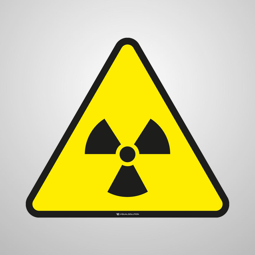 Naklejka podłogowa ostrzegająca przed materiałami radioaktywnymi lub Promieniowaniem jonizującym | GDW003.