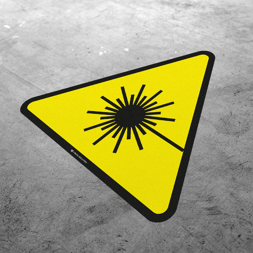 Naklejka podłogowa ostrzegająca przed wiązką laserową | GDW004.