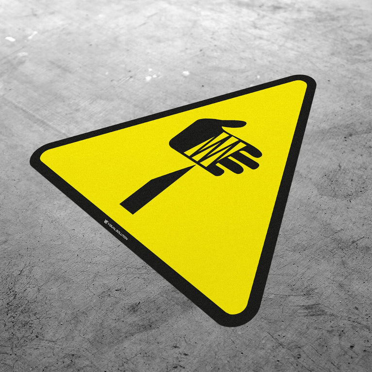 Naklejka podłogowa ostrzegająca przed ostrymi elementami | GDW022.