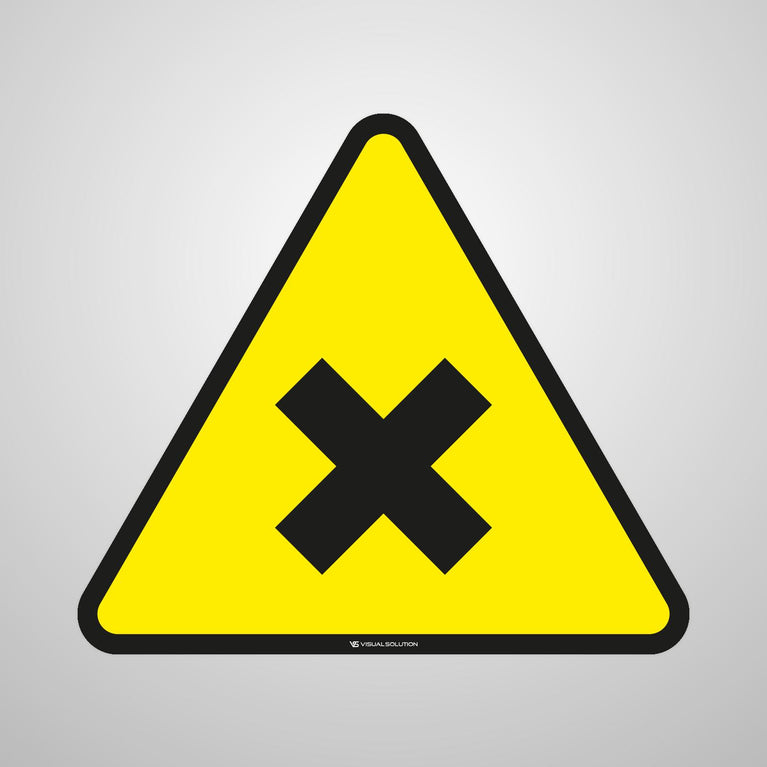 Naklejka podłogowa ostrzegająca przed substancją szkodliwą lub drażniącą | GF028.