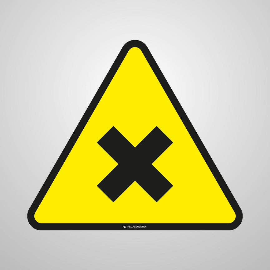 Naklejka podłogowa ostrzegająca przed substancją szkodliwą lub drażniącą | GF028.