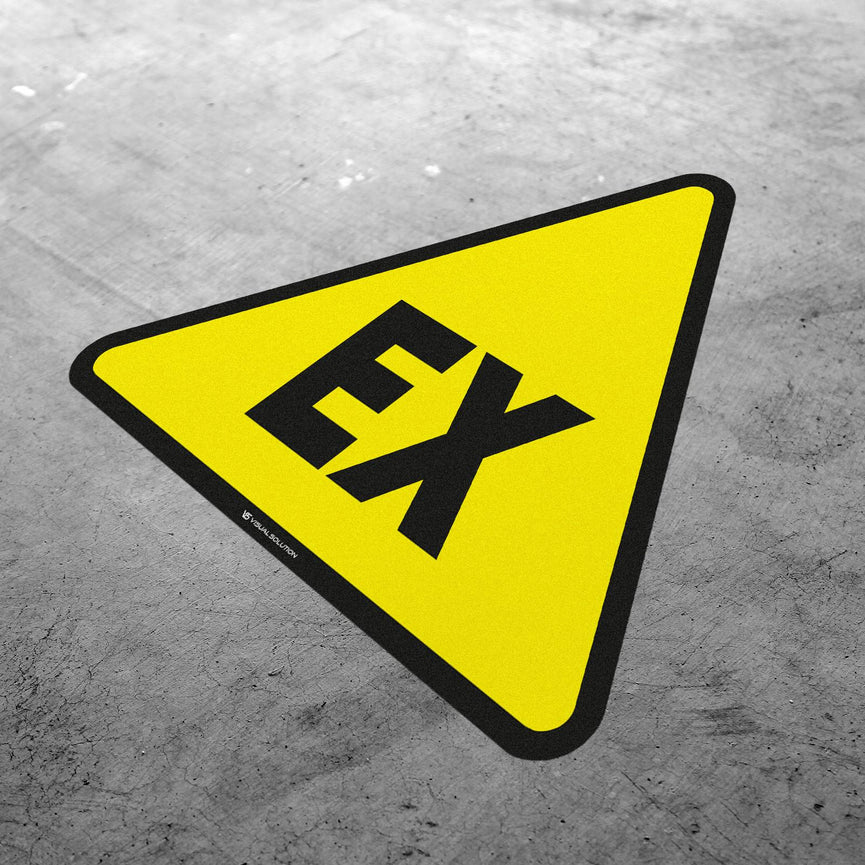 Naklejka podłogowa informująca o strefie zagrożenia wybuchem | GF040.
