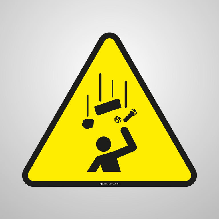 Naklejka ostrzegawcza informująca o zagrożeniu spadającymi przedmiotami | GDW035.