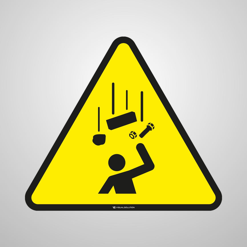 Naklejka ostrzegawcza informująca o zagrożeniu spadającymi przedmiotami | GDW035.