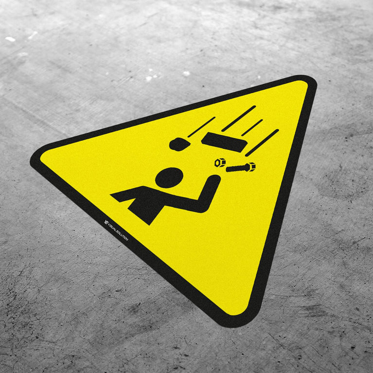 Naklejka ostrzegawcza informująca o zagrożeniu spadającymi przedmiotami | GDW035.