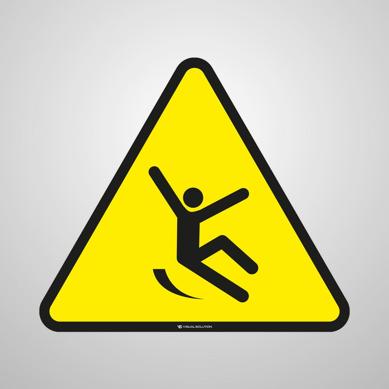 Naklejka ostrzegawcza informująca o niebezpieczeństwie poślizgnięcia się | GF039.