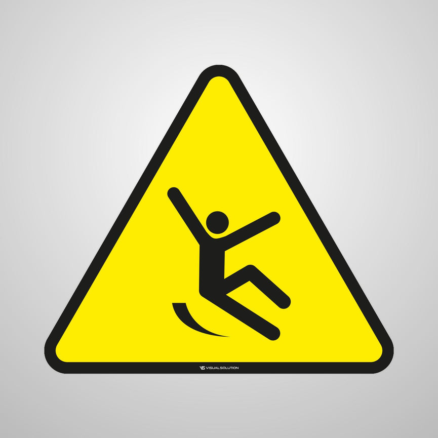 Naklejka ostrzegawcza informująca o niebezpieczeństwie poślizgnięcia się | GF039.