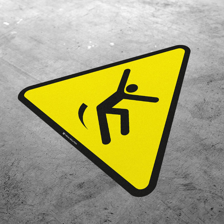 Naklejka ostrzegawcza informująca o niebezpieczeństwie poślizgnięcia się | GF039.