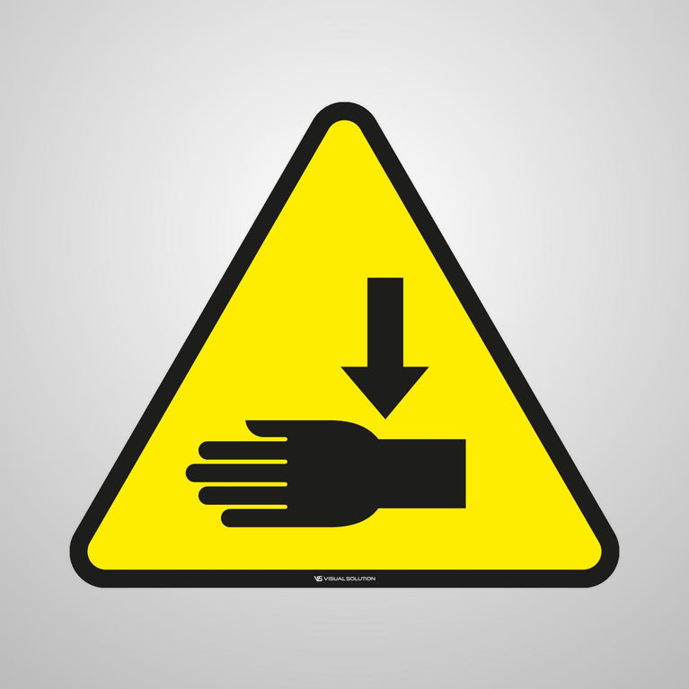 Naklejka ostrzegawcza informująca o zagrożeniu zgnieceniem dłoni | GDW024.