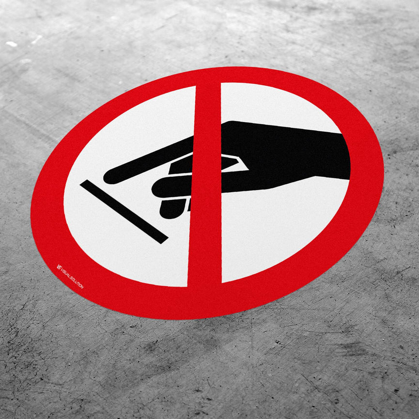 Naklejka Podłogowa BHP: Zakaz Dotykania