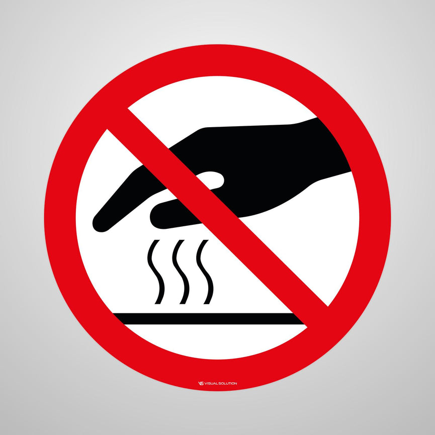 Naklejka Podłogowa BHP: Nie Dotykać. Gorąca Powierzchnia