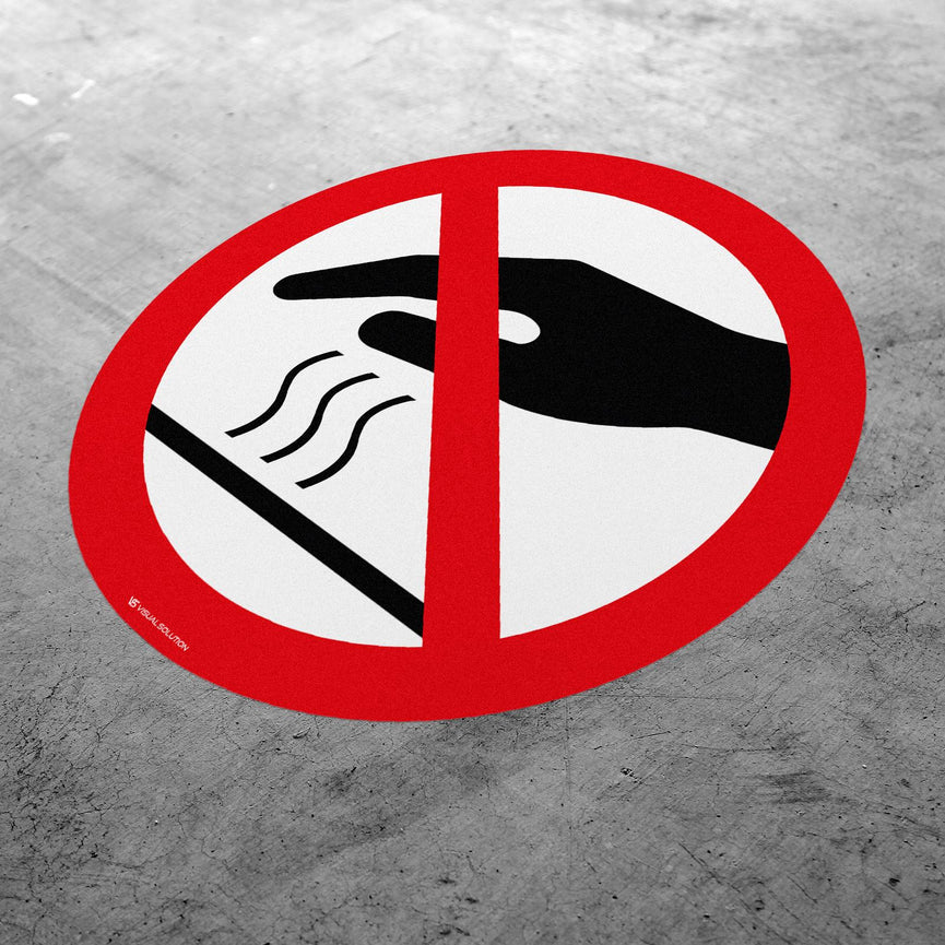 Naklejka Podłogowa BHP: Nie Dotykać. Gorąca Powierzchnia