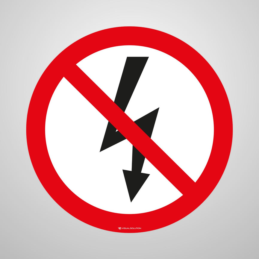 Naklejka Podłogowa BHP: Nie Załączać Urządzeń Elektrycznych