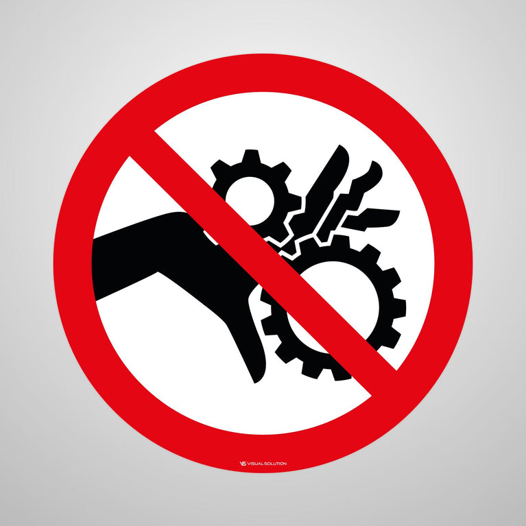 Naklejka Podłogowa BHP: Ruchome Części Maszyny