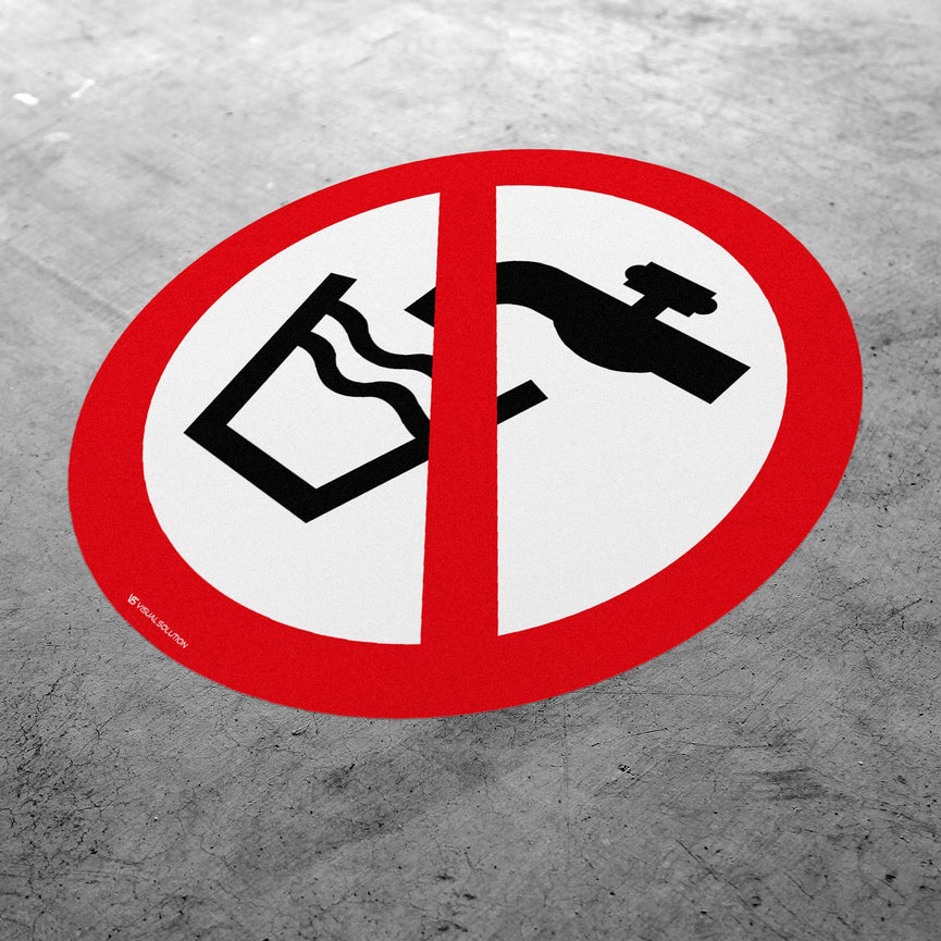 Naklejka Podłogowa BHP: Woda Niezdatna do Picia