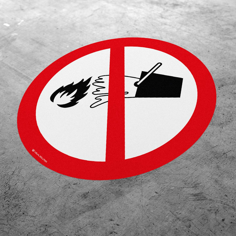 Naklejka Podłogowa BHP: Zakaz Gaszenia Wodą