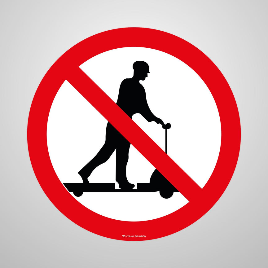 Naklejka Podłogowa BHP: Zakaz Jazdy na Urządzeniach Transportowych