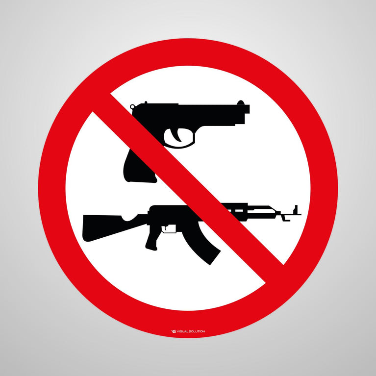 Naklejka Podłogowa BHP: Zakaz Noszenia Broni