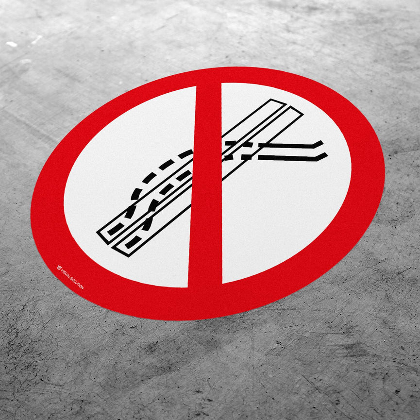 Naklejka Podłogowa BHP: Zakaz Opuszczania Wyznaczonej Trasy