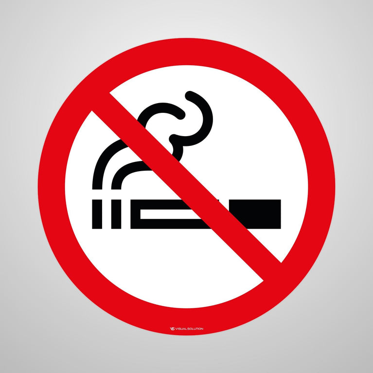 Naklejka Podłogowa BHP: Zakaz Palenia Tytoniu-10szt
