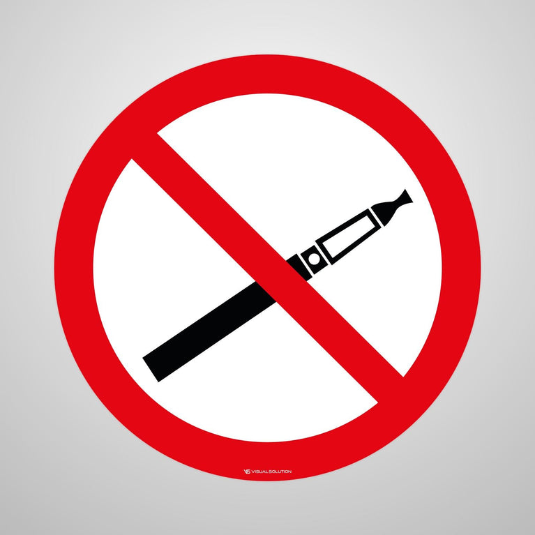 Naklejka Podłogowa BHP: Zakaz Palenia Papierosów Elektronicznych-5szt