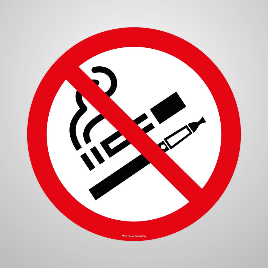 Naklejka Podłogowa BHP: Zakaz Palenia Tytoniu i Papierosów Elektronicznych-5szt