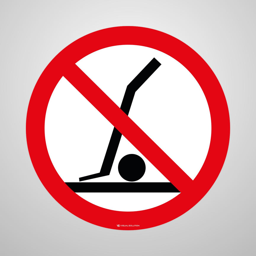 Naklejka Podłogowa BHP: Zakaz Podnoszenia Wózkiem