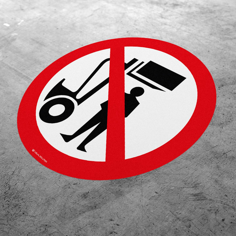 Naklejka Podłogowa BHP: Zakaz Przebywania Pod Ciężarem