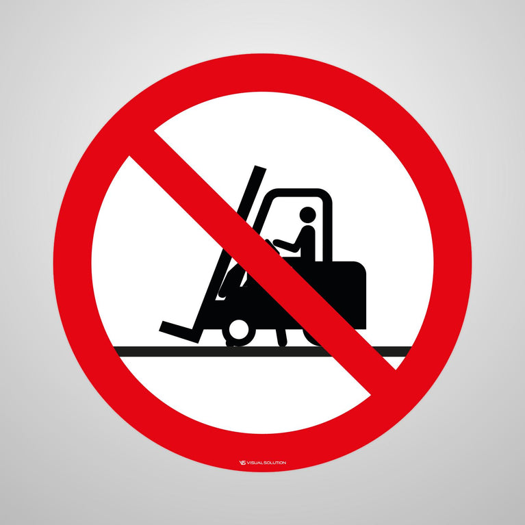 Naklejka Podłogowa BHP: Zakaz Ruchu Urządzeń do Transportu Poziomego