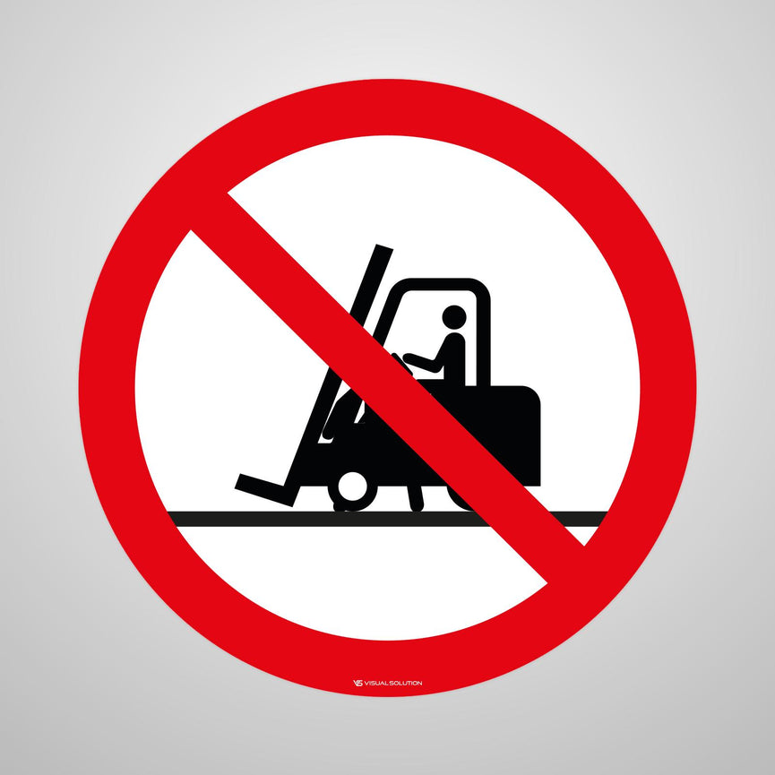 Naklejka Podłogowa BHP: Zakaz Ruchu Urządzeń do Transportu Poziomego