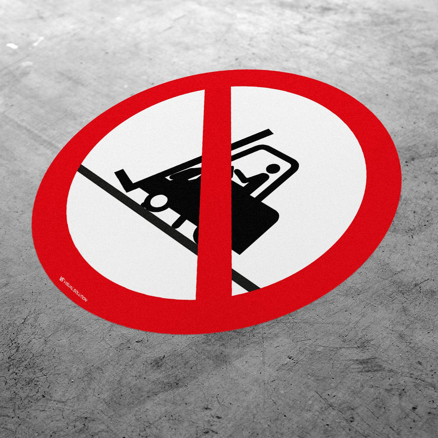 Naklejka Podłogowa BHP: Zakaz Ruchu Urządzeń do Transportu Poziomego