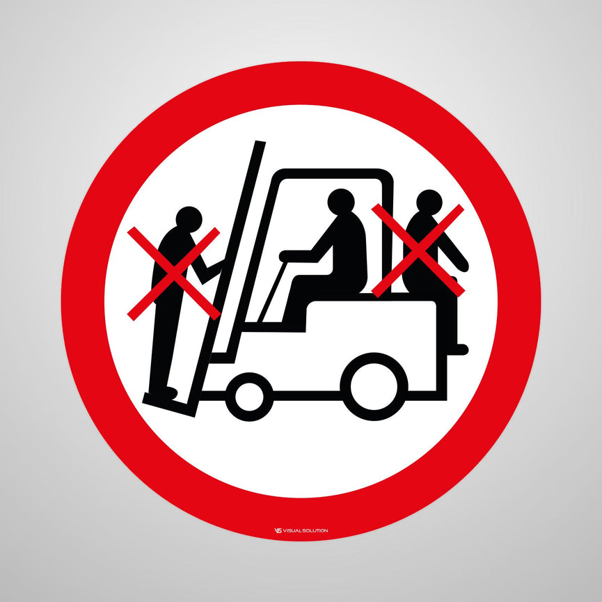 Naklejka Podłogowa BHP: Zakaz Przewozu Osób na Urządzeniach Transportowych