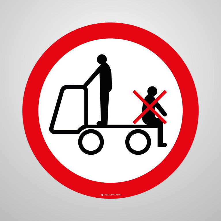 Naklejka Podłogowa BHP: Zakaz Przewozu Osób na Urządzeniach Transportowych