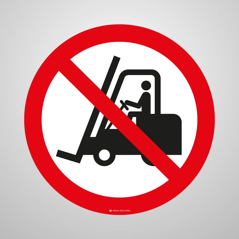 Naklejka Podłogowa BHP: Zakaz Ruchu Urządzeń do Transportu Poziomego