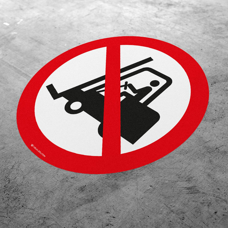 Naklejka Podłogowa BHP: Zakaz Ruchu Urządzeń do Transportu Poziomego